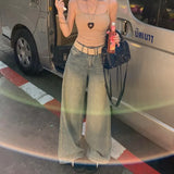 Y2K Cozy Blue Retro Wide Leg Jeans