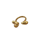 Golden Heart Water Drop Ring