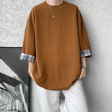 Cool Oversized Plaid Korean Style T-Shirt