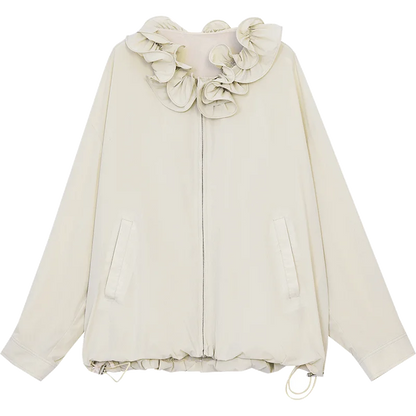 Sweet Ruffles Collar Casual Loose Jacket