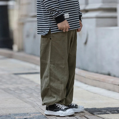 Solid Color Safari Style Cargo Pants