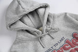 Heavyweight Letter Print Fleece Sporty Hoodie