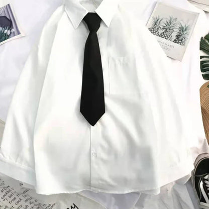 Plain White Oversized Shirt With Tie