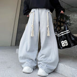 Handmade Thick Rope Design Elastic Waist Sweatpants