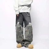 Stylish Camo Printed Straight Denim Jeans