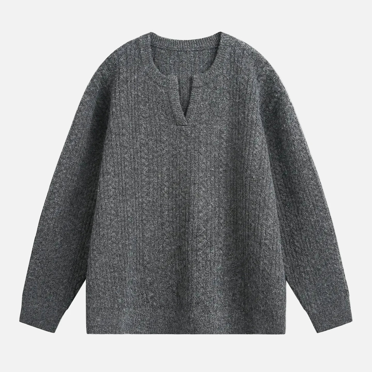 Streetwear 3D Cable Stitch Design Knitted Sweater