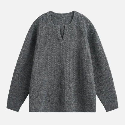 Streetwear 3D Cable Stitch Design Knitted Sweater