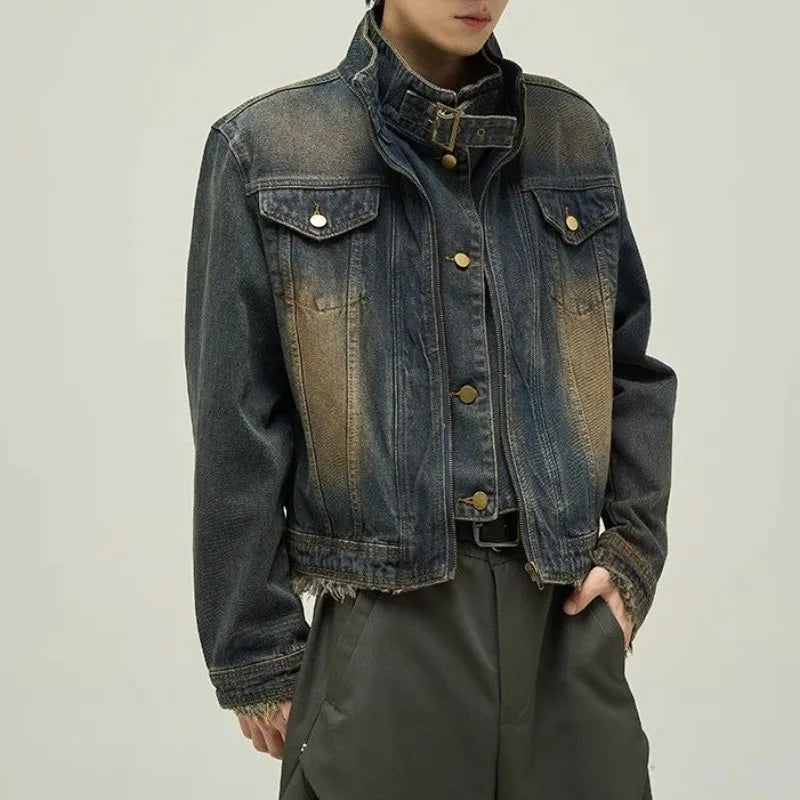 Retro Distressed Japanese Denim Jacket