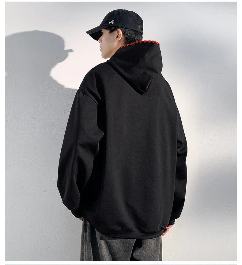 Plaid Splicing Oversized Fake Two Pieces Hoodie