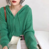 Soft Girl Knitted Hooded Sweater