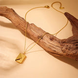 Gold Envelope Pendant Necklace