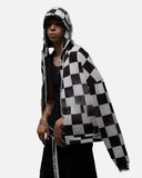 Personalized Gothic Check Design Zipper Sweatshirt
