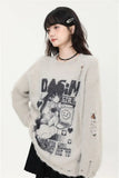 Japanese Gothic Vintage Ripped Sweater