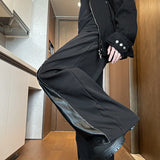 Men's Modern Patchwork Wide Leg Leather Pants