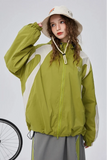 Autumn Contrast Color Hooded Windbreaker Jacket