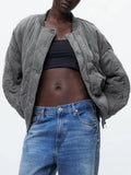 Textured Bomber Jacket