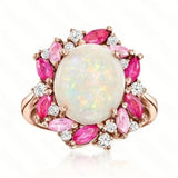 Delicate Pink Zirconia Flower Ring