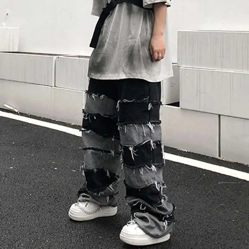 Darkwear Tassel Patchwork Denim Jeans