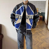 Trendy Vintage Racing Leather Zipper Jacket