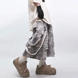 Stylish Distressed Chill Fit Cropped Denim Jorts