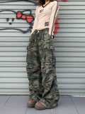 Retro Loose High Waist Camouflage Jeans