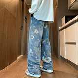 Floral Wide-Leg Jeans