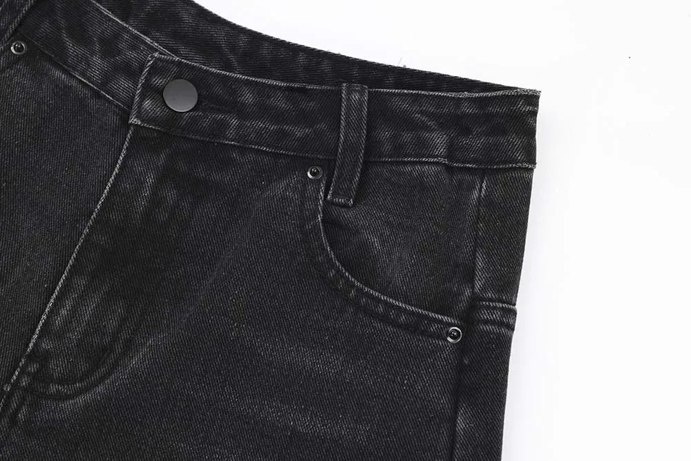 Side-Ripped Washed Jorts
