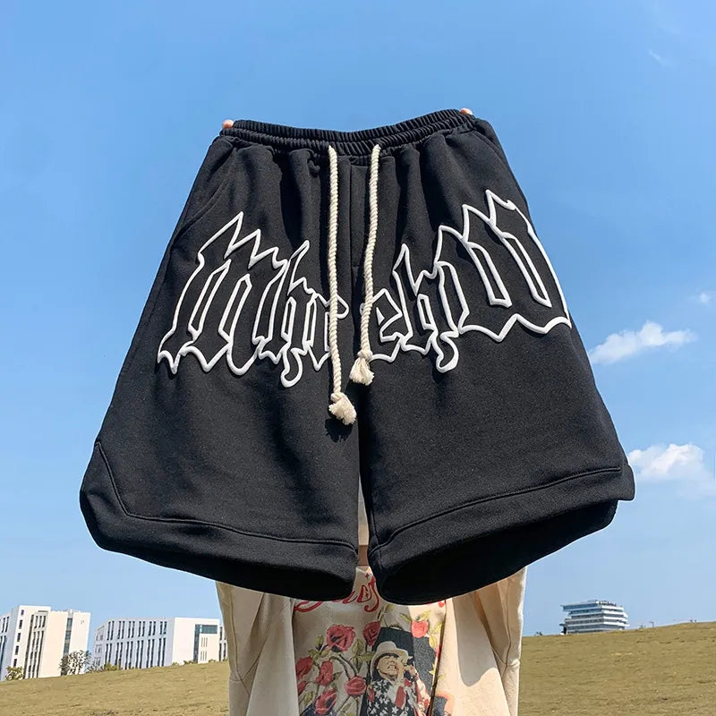 Wide-leg Letter Print Shorts