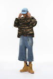 Versatile Camouflage Round Neck Sweatshirt