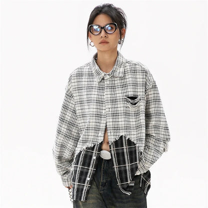 Women's Plaid Patchwork Shirt