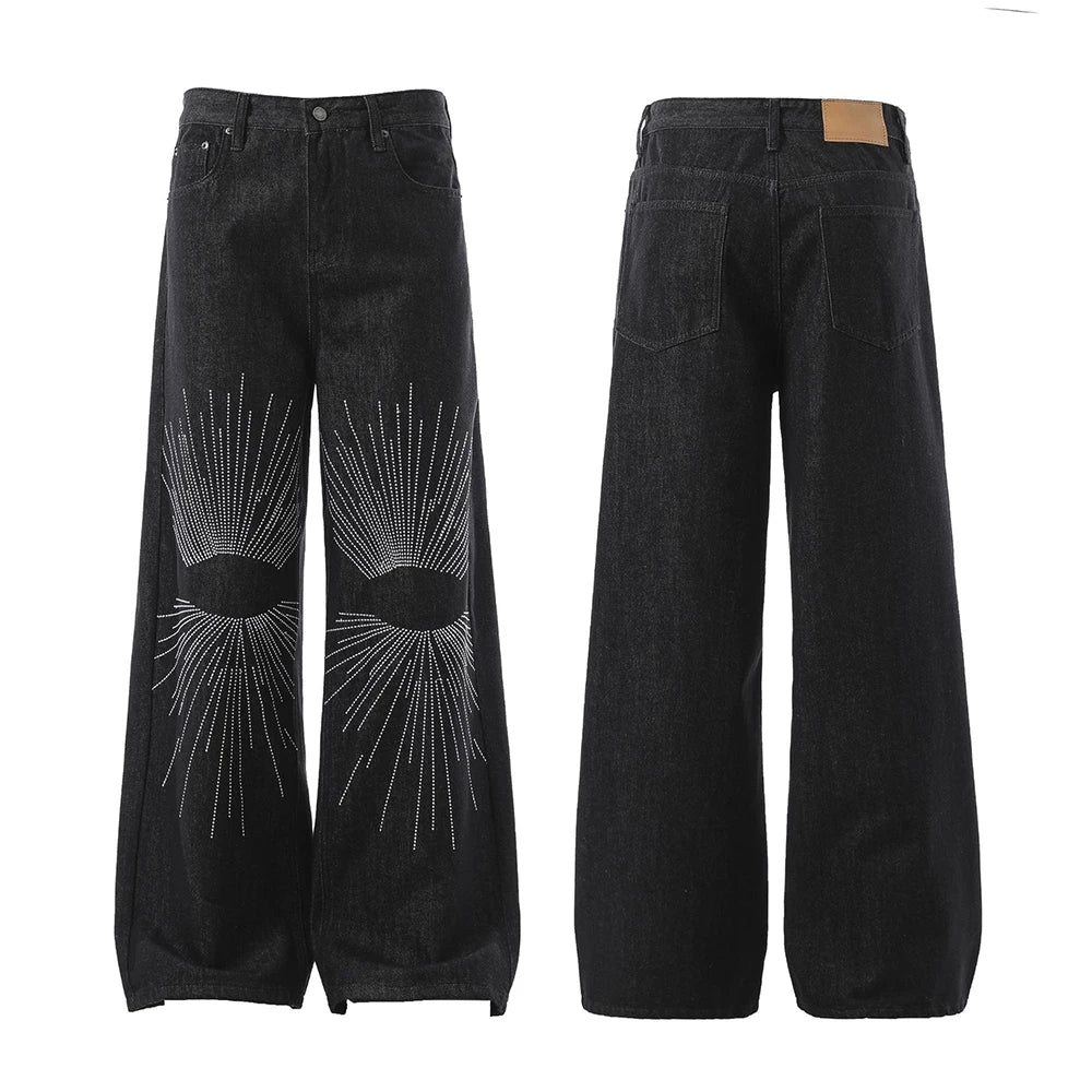 Embroidered Casual American Style Retro Jeans