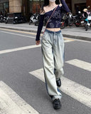 Retro Gradient Patchwork Casual Denim Jeans