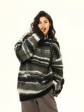 Retro Striped Color Matching Knit Sweater