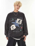 Vintage Embroidery Patch Letter T-Shirt