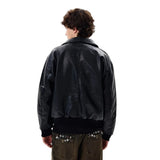 Elevated Streetwear Hip Hop Long Sleeve Leather Jacket