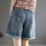 Flower Vintage Embroidery Denim Shorts
