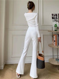 Slim High-waisted Flared Women's Pants