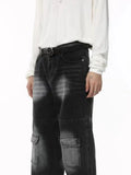 Utility Vibe Vintage Black Baggy Cargo Jeans