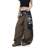 Cool High Waist Patchwork Wide Leg Pants