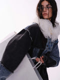 Retro Oversized Casual Patchwork Denim Jacket