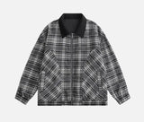 Versatile Patchwork Plaid Lapel Color Block Jacket