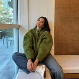 Oversized Fleece Bomber Jacket