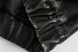 Vintage Chic Cropped Soft PU Leather Jacket
