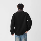Fashionable Contrast Collar Casual Zip Jacket
