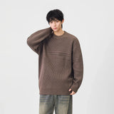 Cozy Textured Striped Crew Neck Sweater
