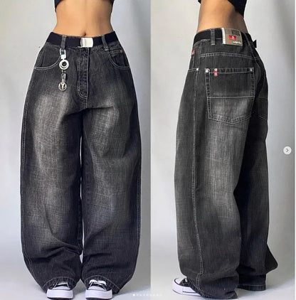 Washed Baggy High Waist Wide Jeans