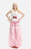 Trendy Embroidered Scimitar Wide Leg Jogger