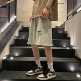 Button Zipper Pocket Fashionable Loose Shorts