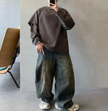 Oversized Lightweight Fake Two Piece Sweatshirt