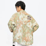 Trendy Gothic Daisy Print Varsity Jacket